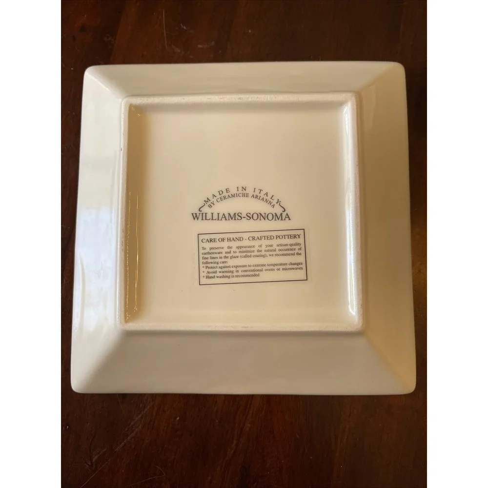 Williams Sonoma by Ceramiche‎ Arianna Italy Grape Leaf Square Bowl Set of 4 Fall